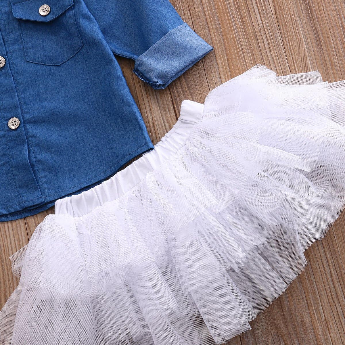 denim shirt and tutu