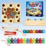 COOLJOY Wooden Fishing Game Toy Montessori 2 3 4 Year Olds Beehive Sorting view 4