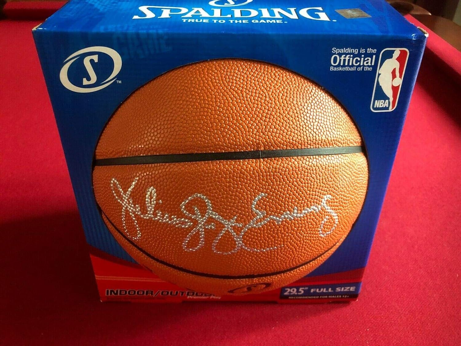 dr j autographed basketball