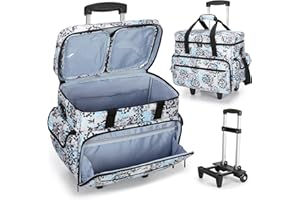 Teamoy Rolling Teacher Bag with 15.6 Inch Laptop Compartment, Teacher Tote Bag with Detachable Wheels, Multi-Functional Rolli
