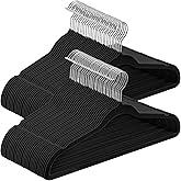 SONGMICS Velvet Hangers 60 Pack, Non-Slip Clothes Hangers with Silver-Colored Swivel Hooks, Slim Space-Saving for Closet, Hea