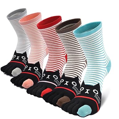 TEENLOVEME® Damen Zehensocken Five Fingers Socken, Damen Socken aus Baumwolle Witzige Socken Karikatur Tier Socken Niedliche 