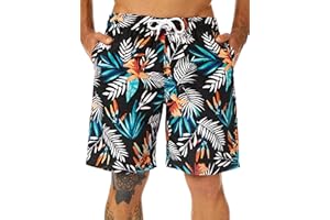 KAILUA SURF Mens Swim Trunks Long, Quick Dry Mens Boardshorts, 9 Inches Inseam Mens Bathing Suits with Mesh Lining
