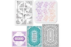 1Pc Flower Pattern PVC Plastic Clear Stamps, Carbon Steel Cutting Dies Stencils, PET Hollow Out Drawing Painting Stencils for