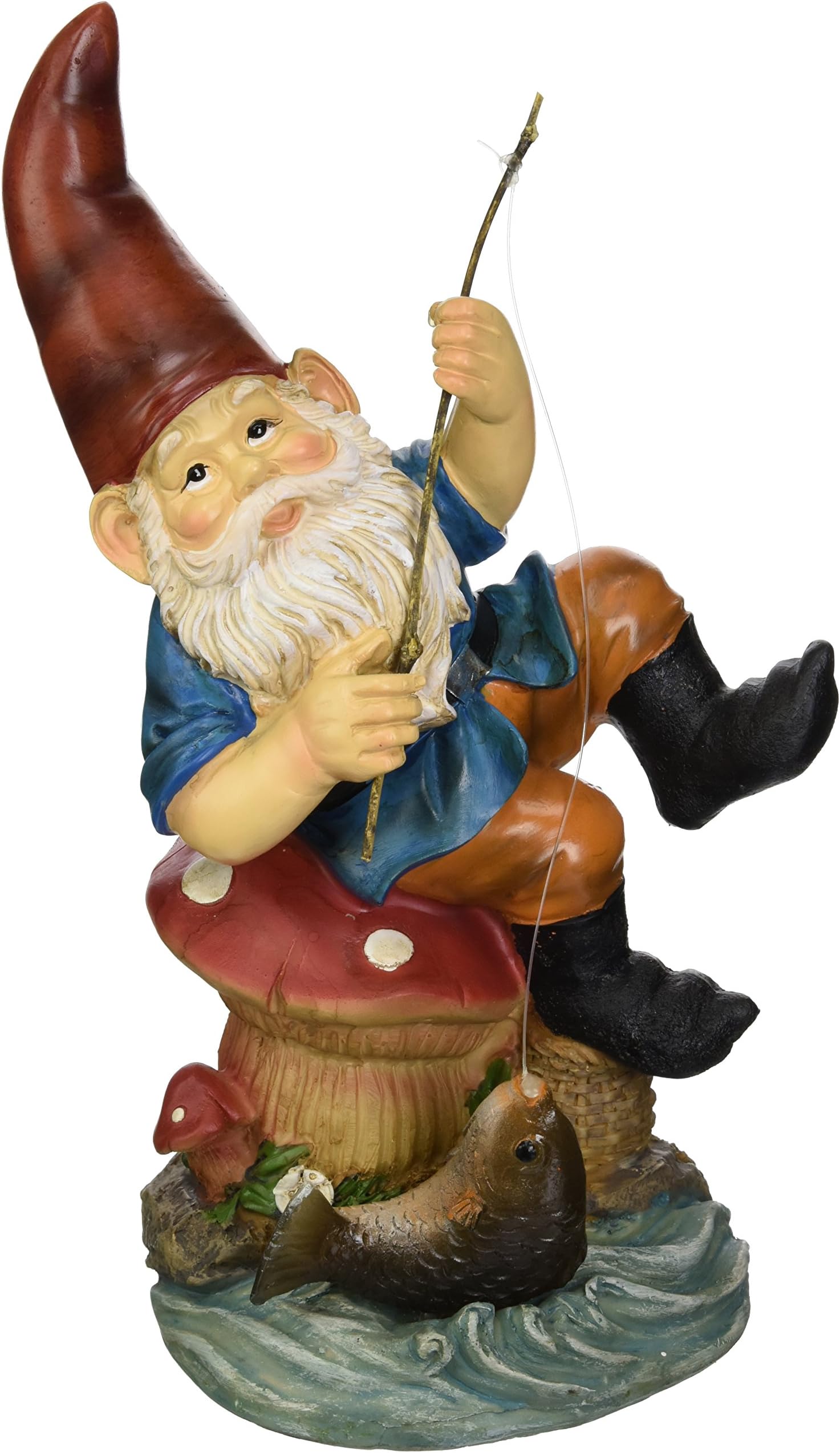 Tom Home Locomotion Fishing Gnome Solar Light Statue
