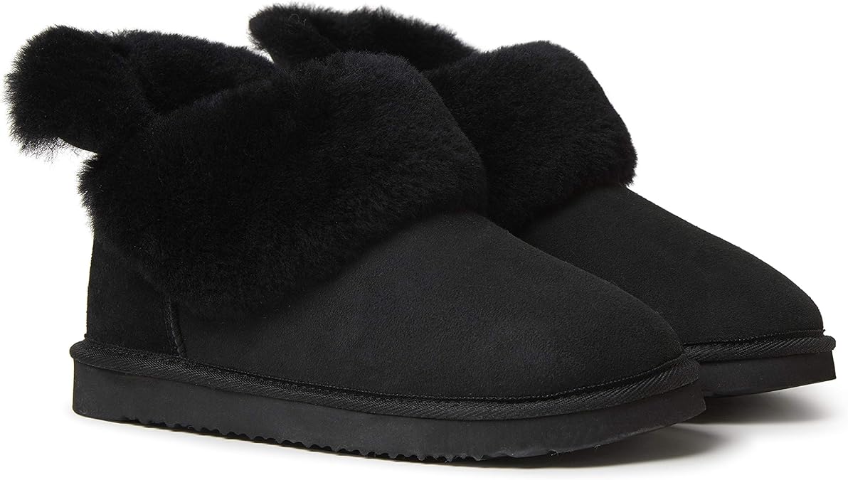Dearfoams Women's Fireside Perth Shearling Foldover Boot