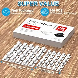 100 PCS Adhesive Cable Clips White