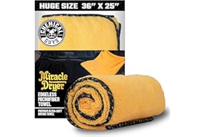 Chemical Guys ‎MIC721 Miracle Dryer Microfiber Drying Towel, (Great for Cars, Trucks, SUVs, RVs, Motorcycles & More), Yellow (36" x 25")