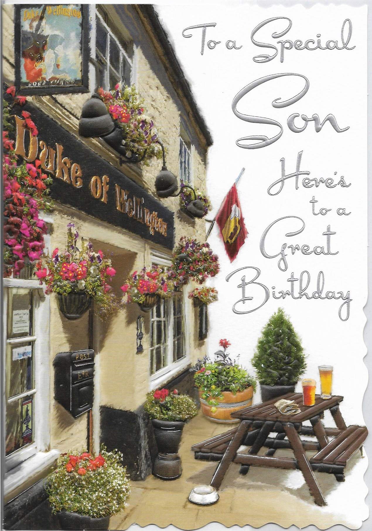 Birthday Card - Son - Traditional Pub Scene