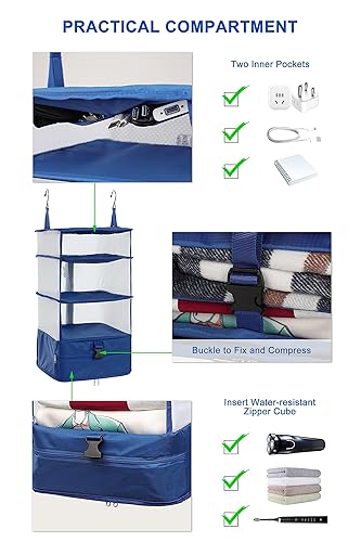 ELEZAY Hanging Packing Cubes Portable Travel Closet Collapsible