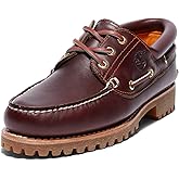 Timberland Men's 50009 Authentics 3-Eye Classic Lug Boat Shoe, Burgundy/Brown,11.5 M