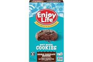 ENJOY LIFE FOODS Enjoy Life Double Chocolate Brownie Soft Baked Cookies, Soy Free, Dairy Free, Non GMO, Gluten Free, Vegan, Nut Free Cookies, 6 oz Box