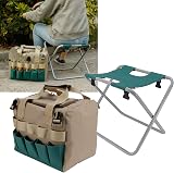 Cikonielf Folding Garden Stool Chair with Tool Bag for Camping & Gardening view 8
