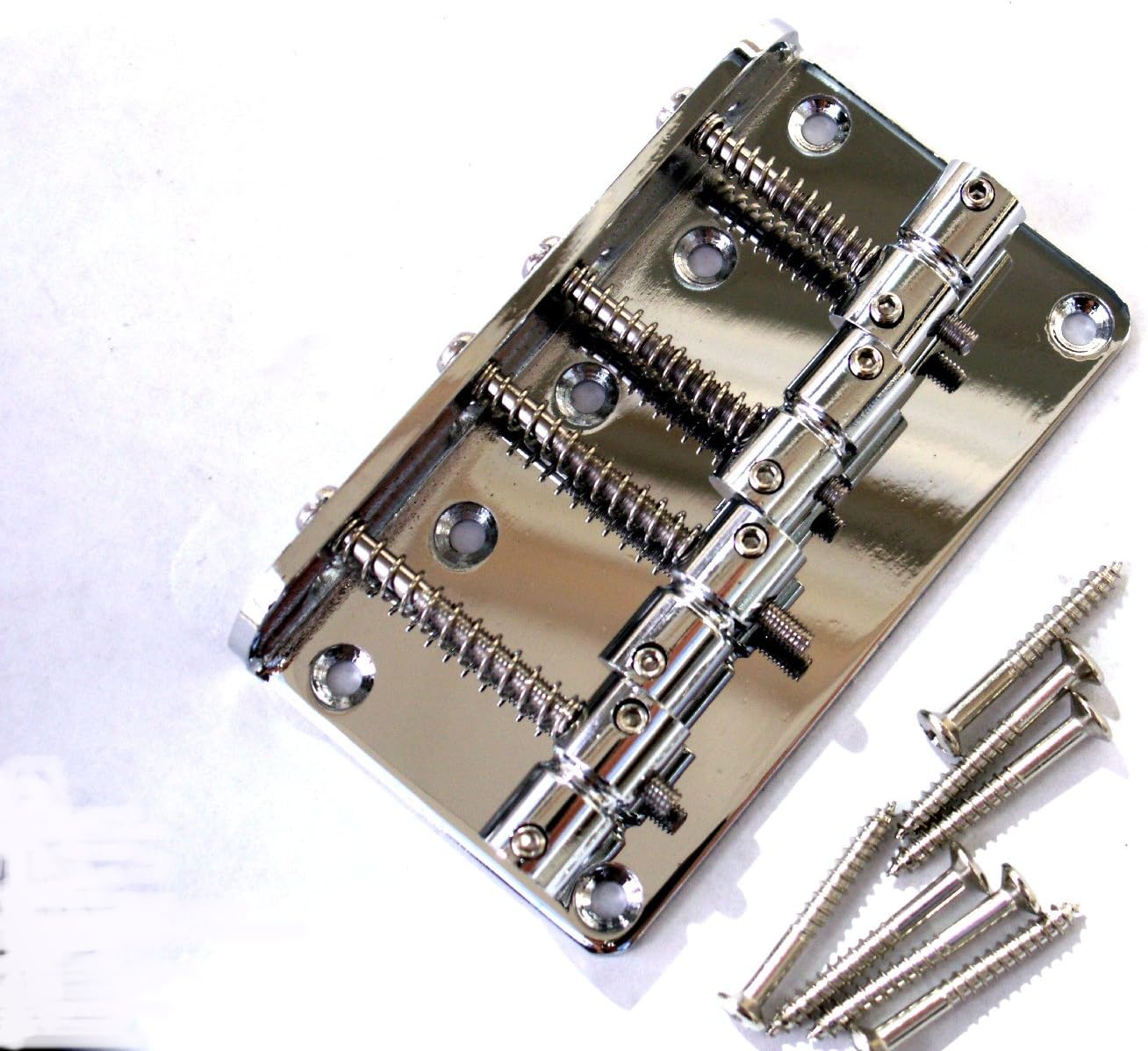 Janika Chrome 4 string Electric Bass Guitar Bridge Rear Mounting strings With Screws