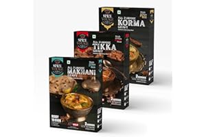 Spice Voyage Curry Paste 3 Pack Combo - Indian Tikka, Korma & Makhani Gravies 10.6 Ounces Each Just In 15 Mins Quick Easy Cooking, Irresistible Flavor, and Healthy Vegetarian Meals