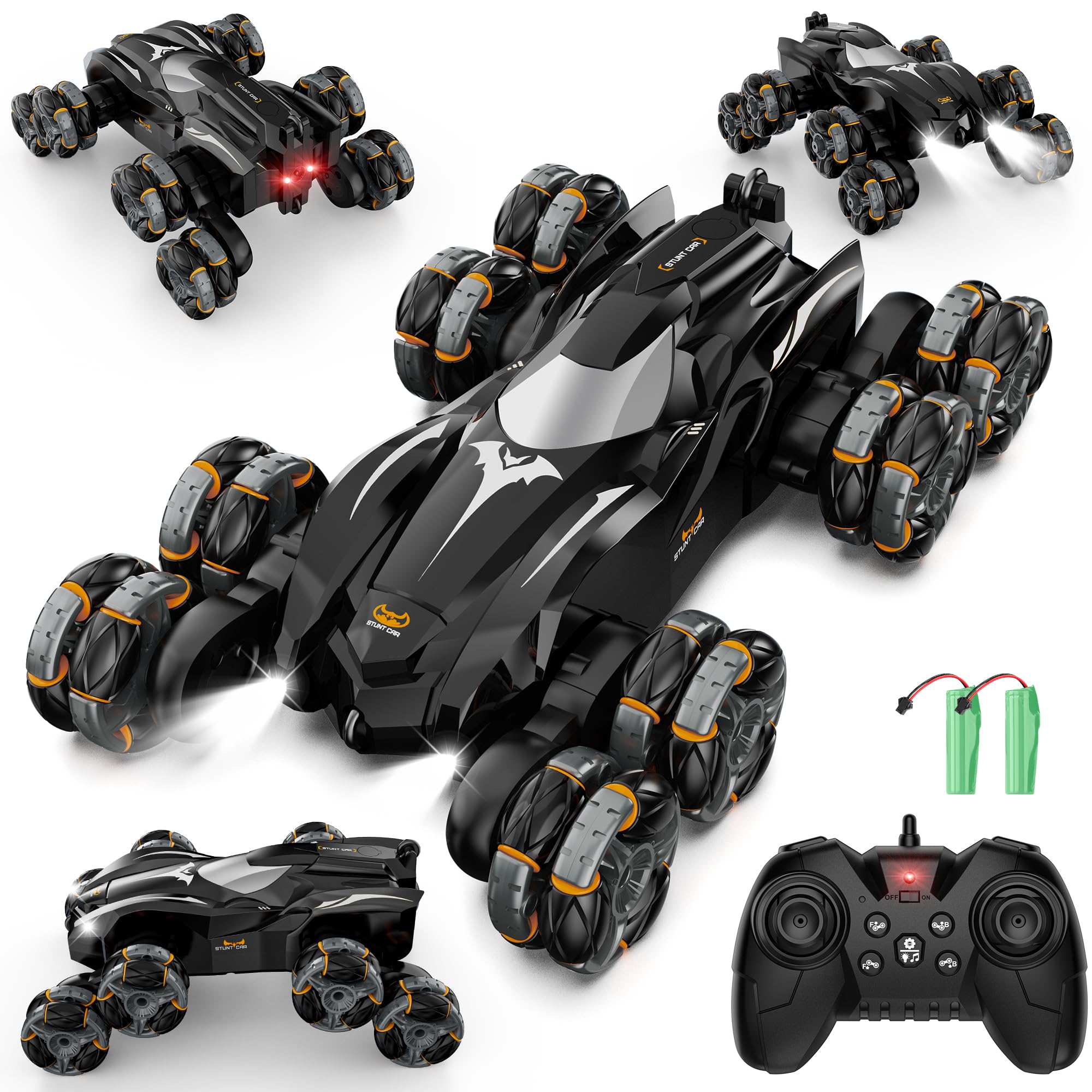 Photo 1 of jopeaa Remote Control Car, 2.4Ghz 8WD Rc Stunt Car with Automatic Demonstration, 360° Spins, Music and LED Lights, Remote Control Cars for Boys 4 5 6 7 8-12, Christmas Birthday Gifts Toys for Boys