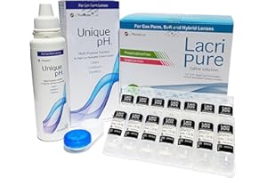 Menicon LacriPure Saline 98 Vials and Menicon Unique pH Multi-Purpose Solution 4 Oz, Bundle