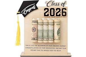 Class of 2026 Graduation Money Holder – Personalized Wooden Cash Gift Box for High School or College Graduate – 2026 Graduati