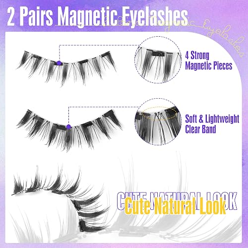 Magnetische Wimpern 2 Paare, Ohne Kleber – Mit Magnetischem Eyeliner, Wasserfest & Wiederverwendbar