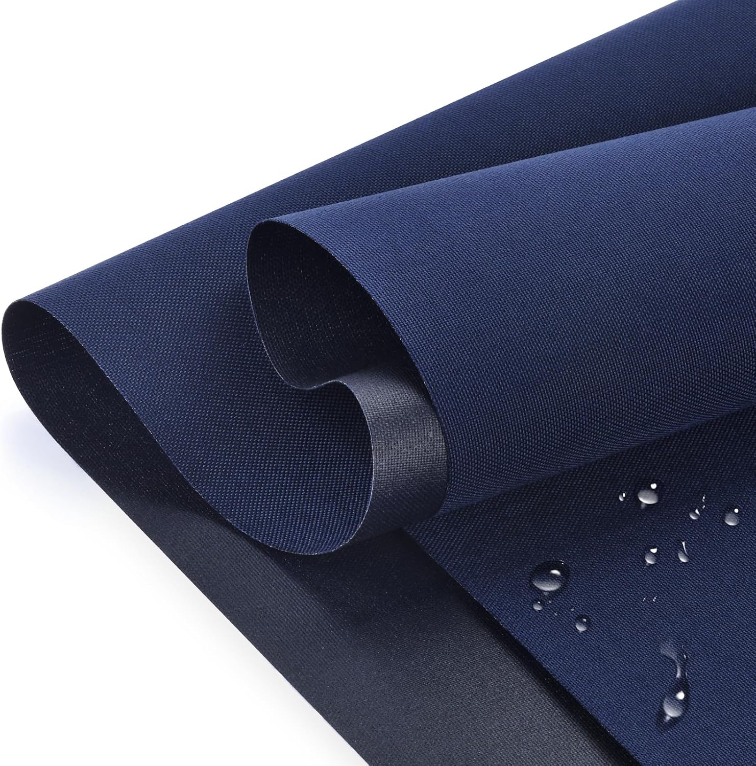 Waterproof Canvas Fabric - 58" Wide 600D Upholstery Polyester Material - Durable Indoor Outdoor Water Resistant Fabric for Furniture Cover Cushion Home Awning Tent (Navy Blue, 1 Yard)