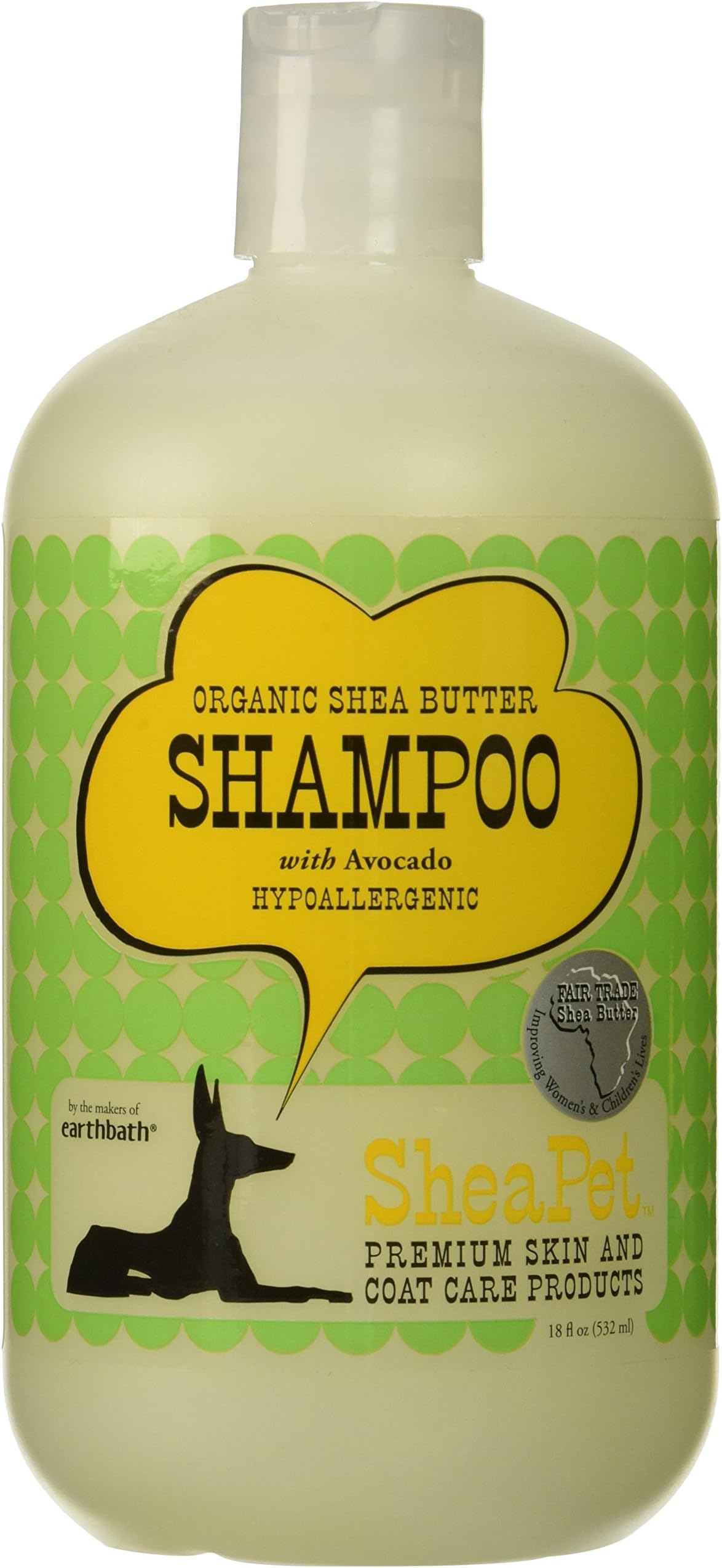 SheaPet Hypo-Allergenic Pet Shampoo, 532 ml, Sulfate-Free Butter and Avocado