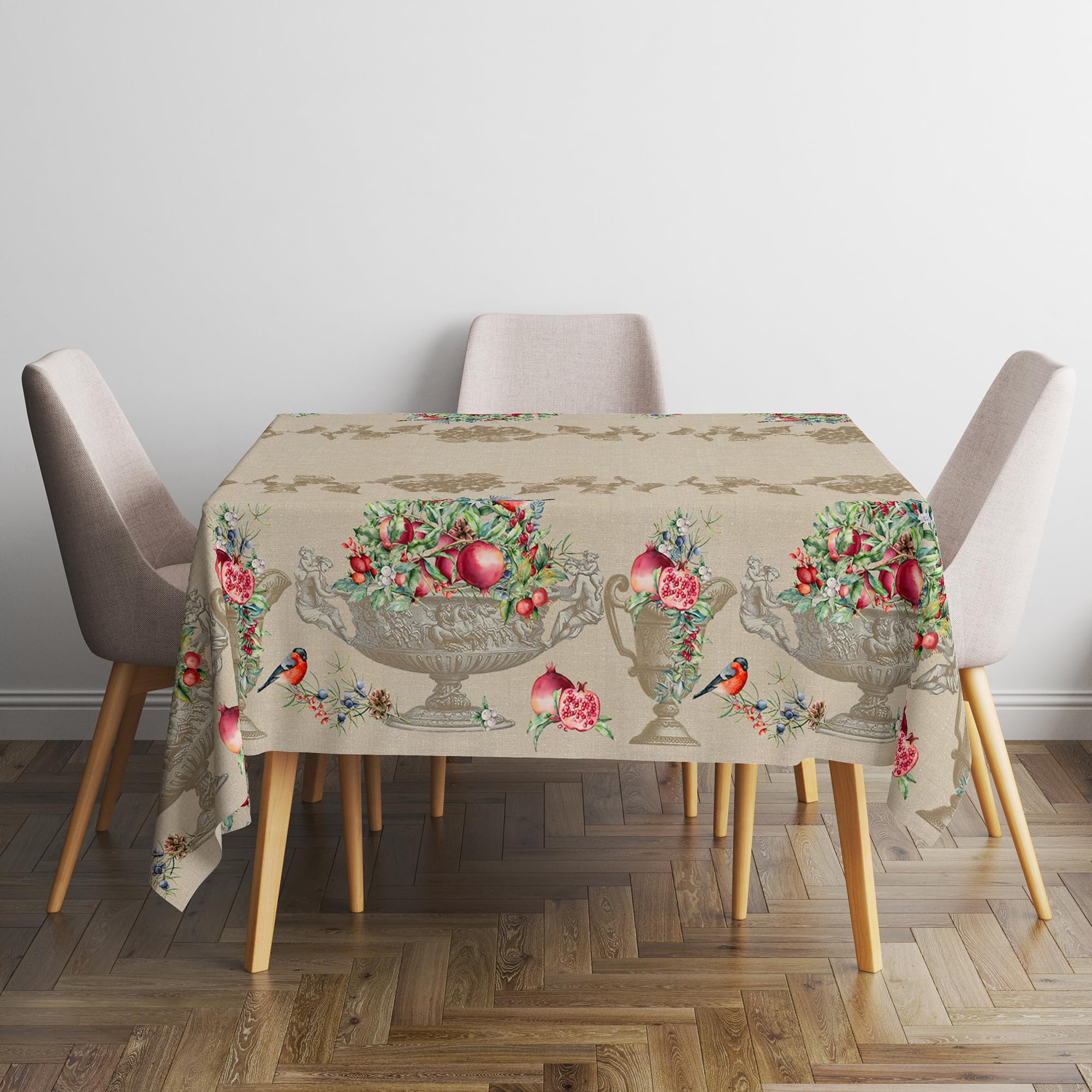 Italian Bed Linen Panama tablecloth, Stain resistant, 100% cotton, Antica Roma, 150x180 cm