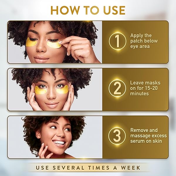 LIVE WILD BEAUTY UNDER EYE PATCHES (72 PATCHES) FOR PUFFY EYES AND DARK CIRCLES WITH PURE COLLAGEN, 24K GOLD EYE GEL PAD MASKS FOR REDUCING EYE BAGS, PUFFY DARK CIRCLES, WRINKLES, AND FINE LINES