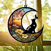 NAZENTI Personalized Cat Memorial Sun Catcher, Pet Memorial Loss of Pet Sympathy Gift, Pet Loss Gifts, Acrylic Windows Hangings Decor, Lovers Loss of Pet Sympathy