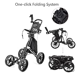 FLAGTAG Golf Push Cart 4 Wheels,Folding Golf