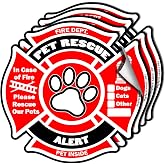 Psyfer&reg; (Fade-Free) Pet Rescue Alert Fire Safety Stickers - 4 Pack [Made in USA]