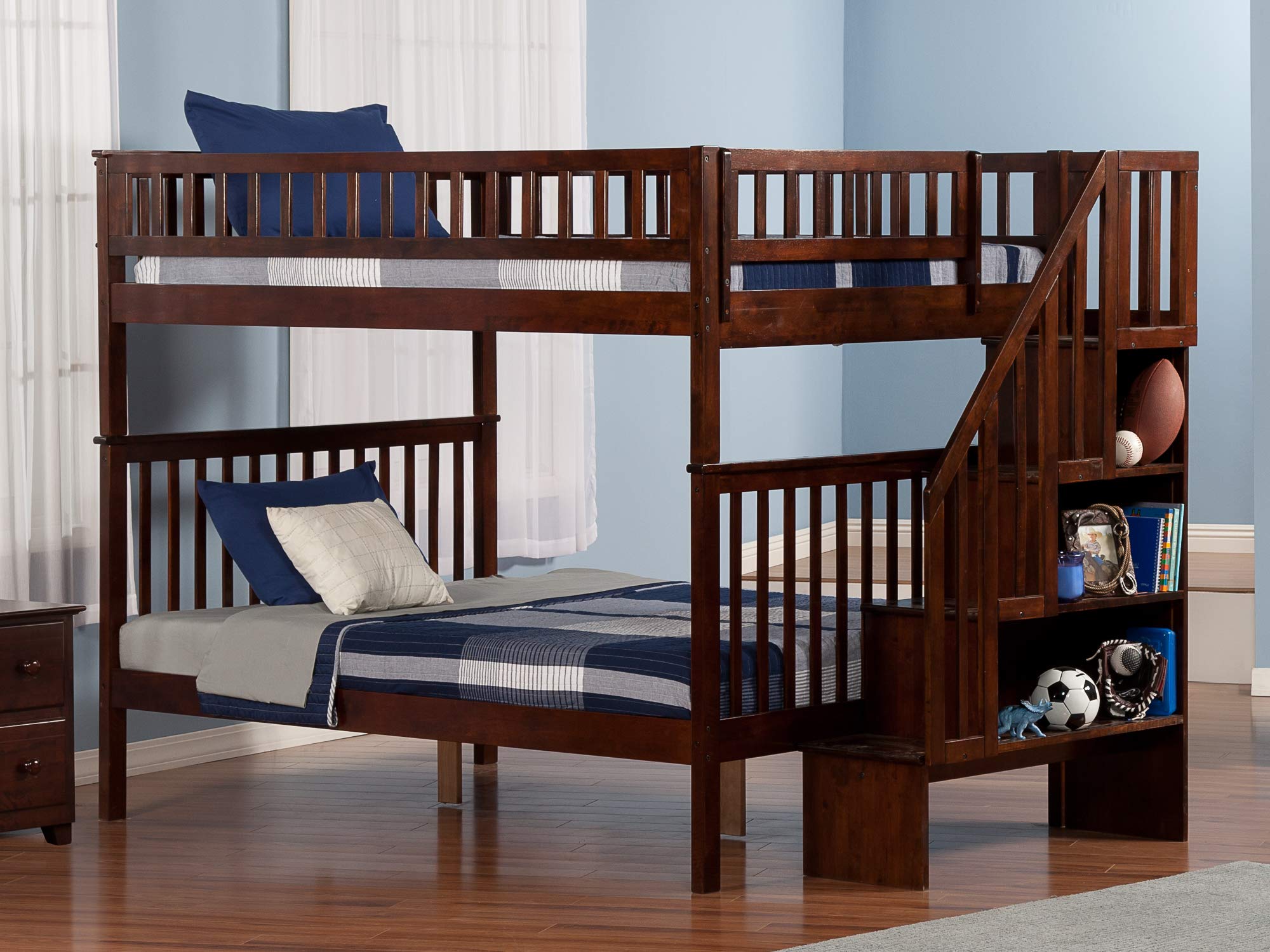 Atlantic Furniture AB56804 Woodland Staircase Bunk Bed with Staircase