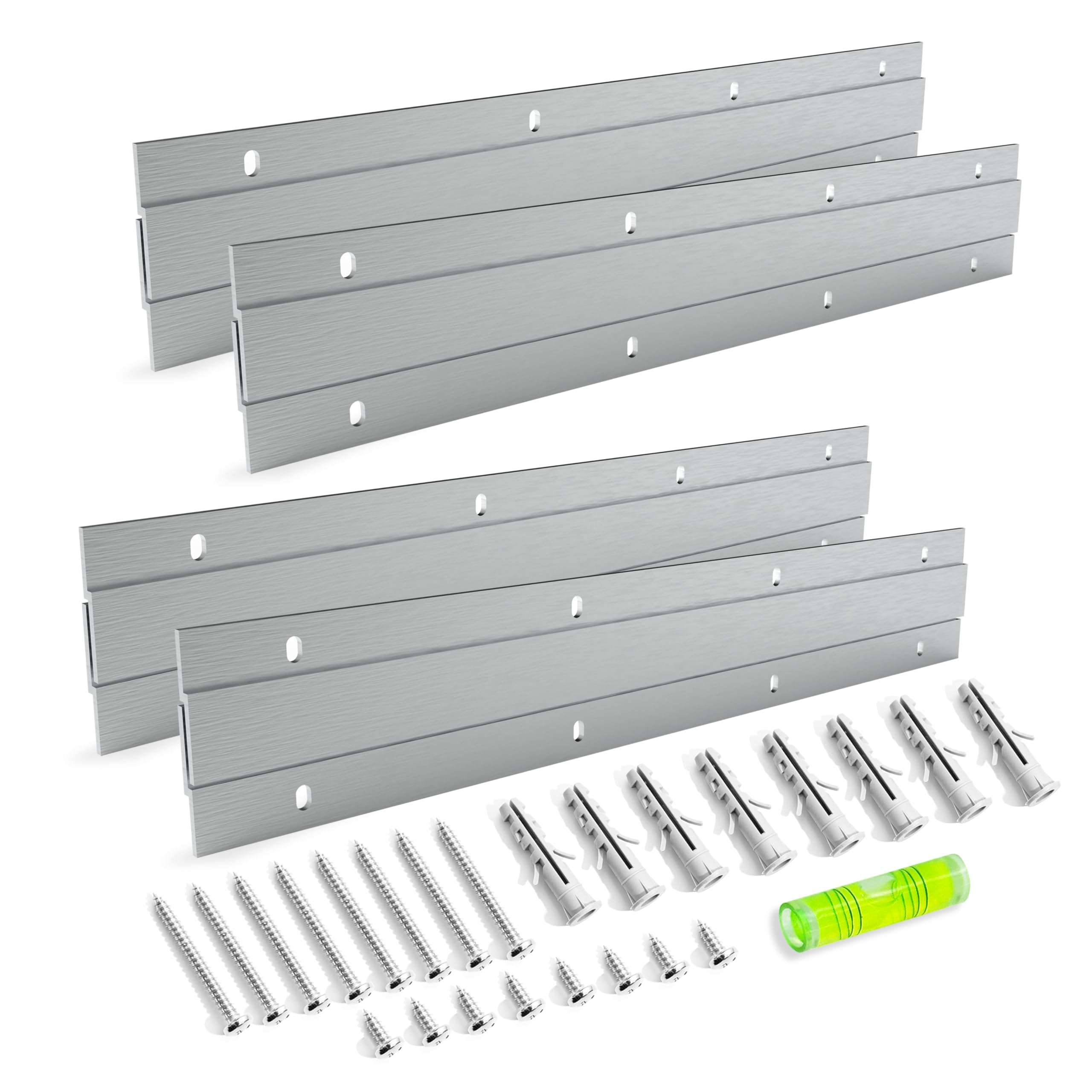 French Cleat Picture Hanger - 12 inch 4 Pairs - Aluminum Z Hanger Interlocking Wall Mounting Bracket Hardware Kit Z Clips for Hanging Wall Painting, Mirrors, Panels, Artwork, Cabinet, Whiteboard