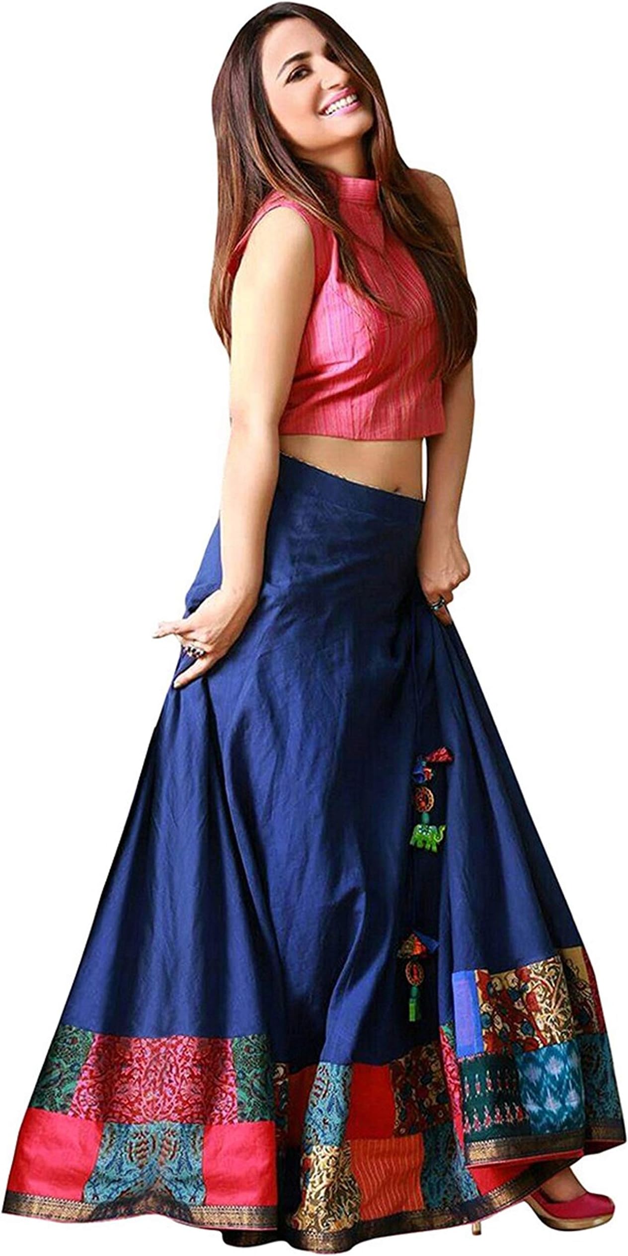 D FASHION GALLERY Women's Tapetta Silk Lehenga Choli (yamini 1, Blue, Free Size)