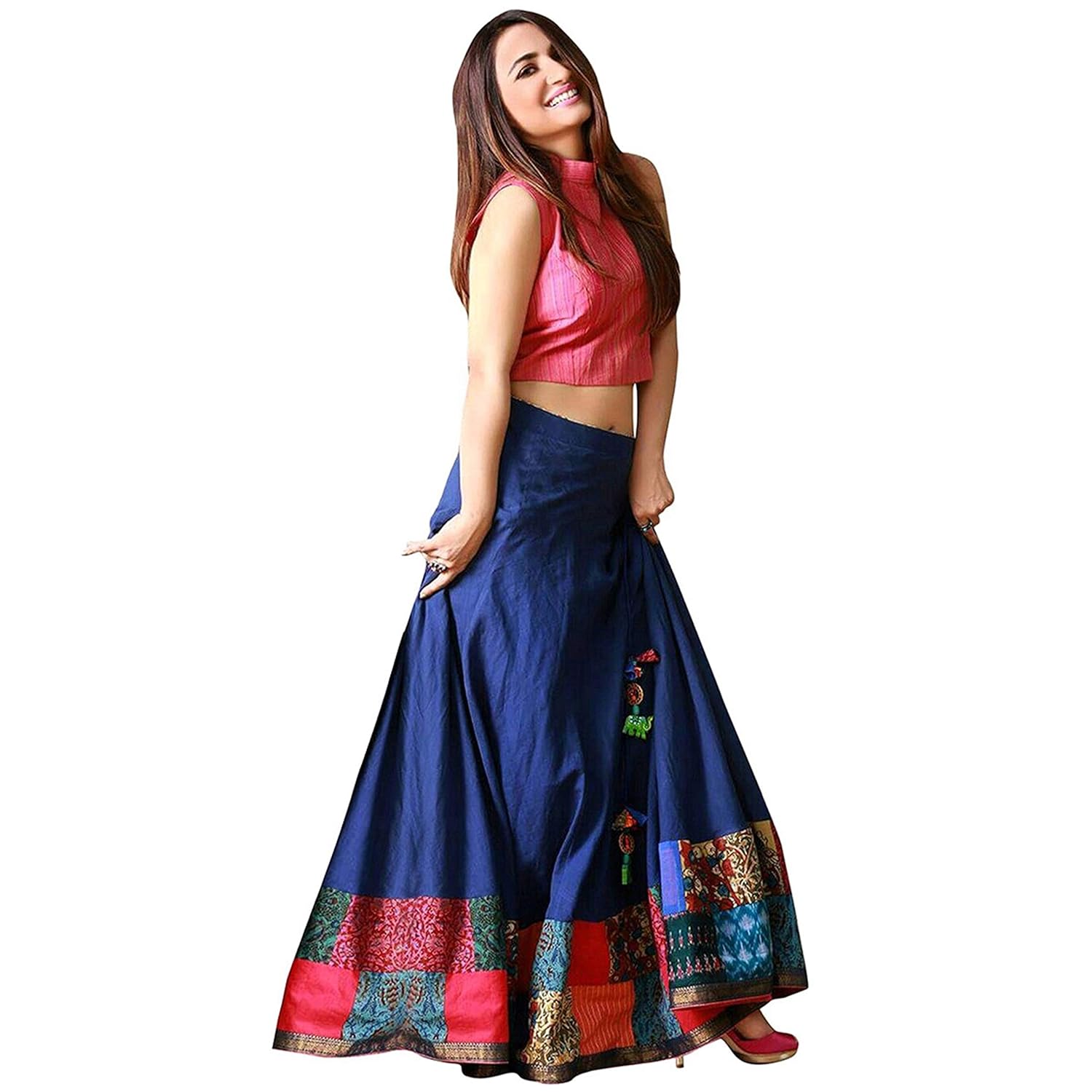 d fashion gallery women's tapetta silk lehenga choli (yamini 1, blue, free size)