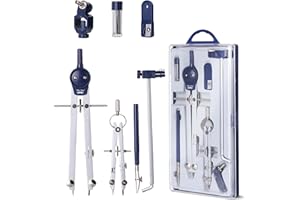 Mr. Pen- Professional Geometry Set Metal Compass, 7 pcs, Geometry Precision Tool Set with Shatterproof Storage Box, Drafting Tools & Drafting Kits