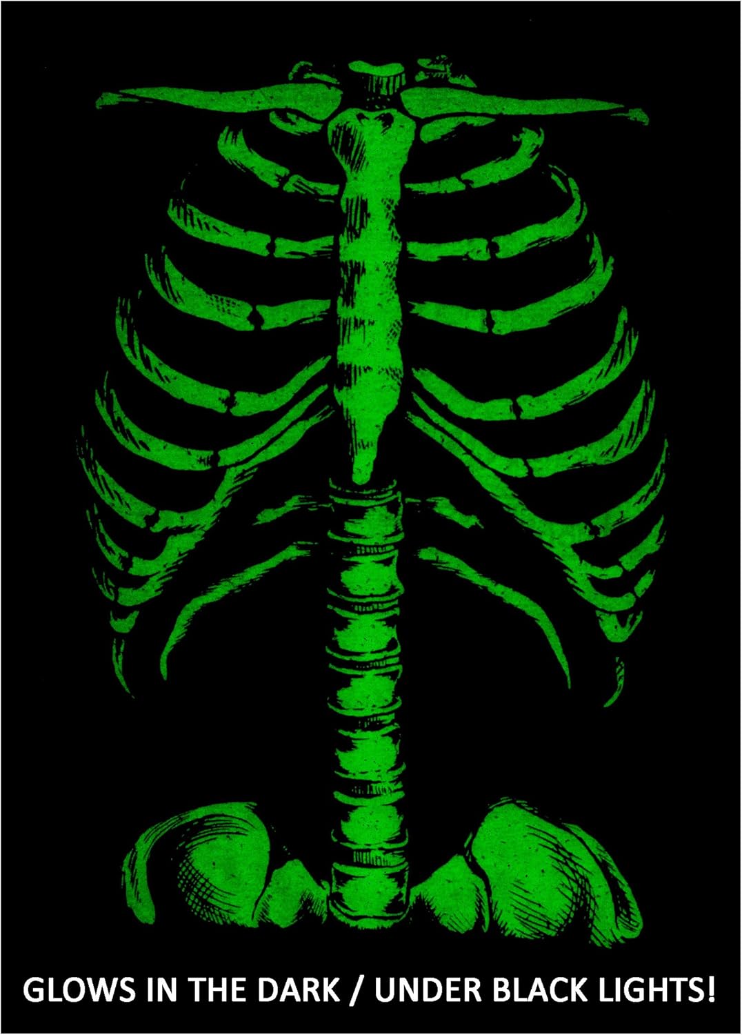 Skeleton Rib Cage | Jumbo Print Novelty Halloween Costume Ladies' T-Shirt: Clothing