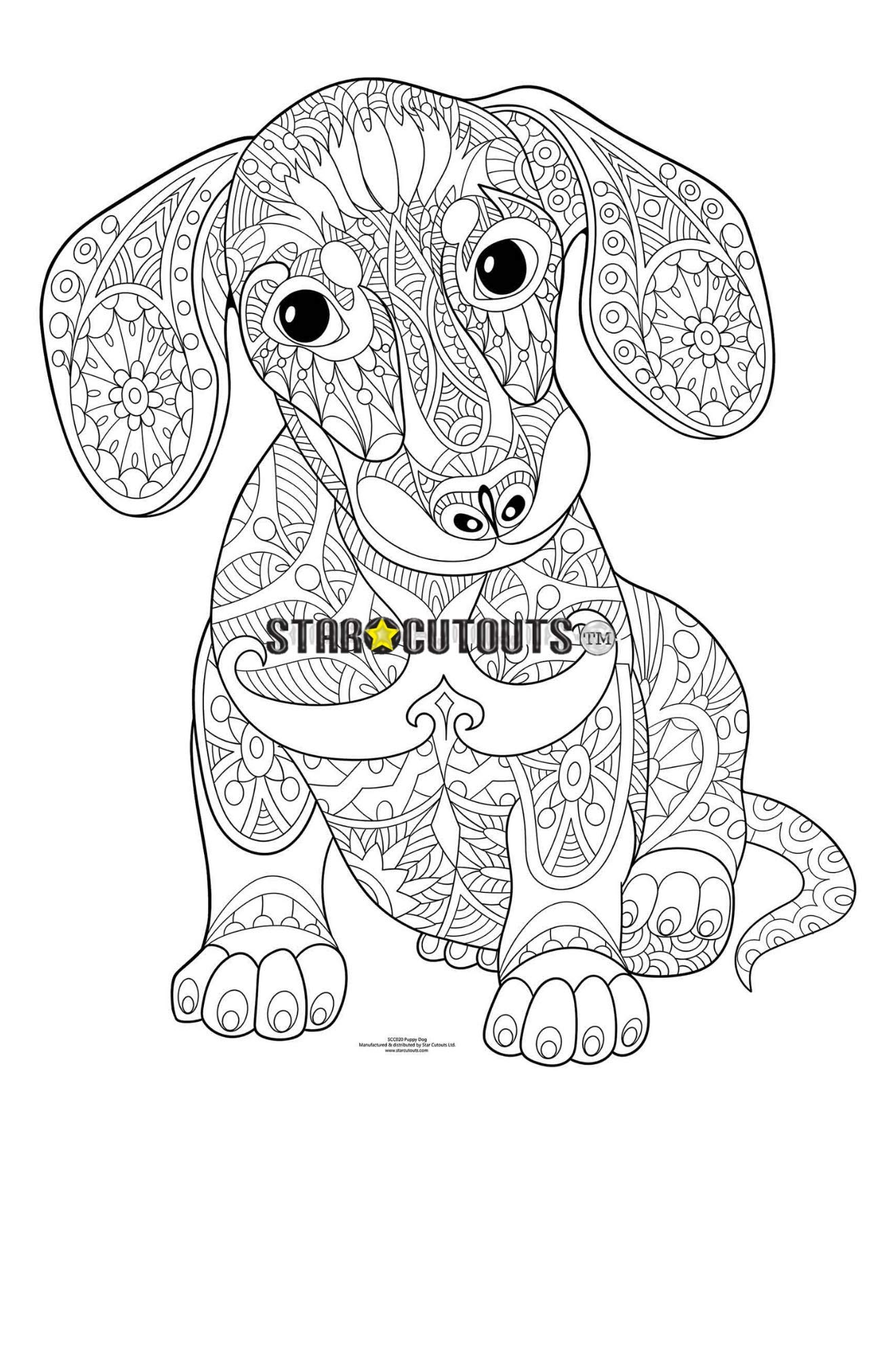 STAR CUTOUTS SCC020 Cute Puppy Dog Relax Colour Craft & Keep Cardboard Cutout/Standee/Standup, Solid, Multicolour, Regular