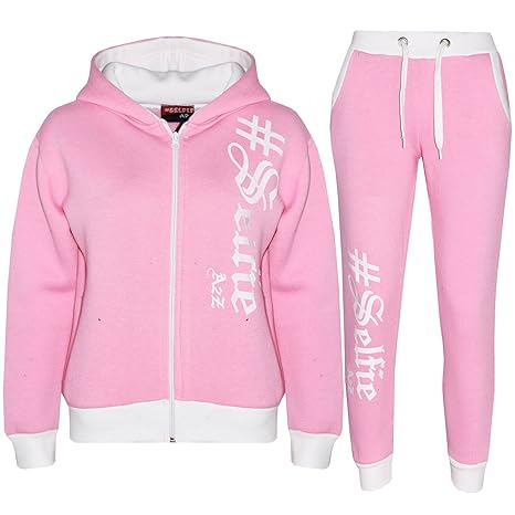 A2Z 4 Kids® Kinder Jungen Mädchen Designer Trainingsanzug #Selfie Aufdruck Kapuzenpulli & Hosen Jogginganzug 7-13 Jahren