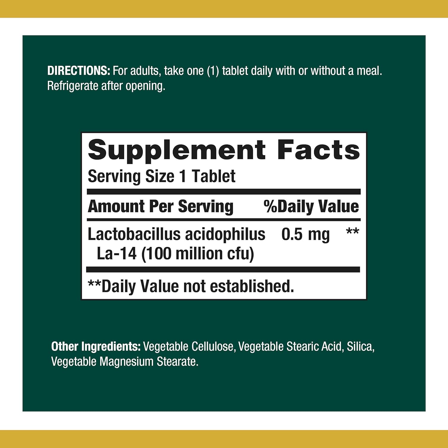 Acidophilus Probiotic by Nature's Bounty, Dietary Supplement, For Digestive Health, Twin Pack, 200 Tablets: Health & Personal Care
