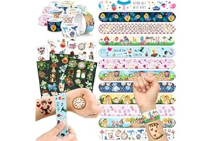 96 PCS Alice in Wonderland Party Favor Set – 72 Pre-Cut Temporary Tattoos & 24 Slap Bracelets for Kids, Perfect for Alice-The