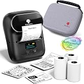 Phomemo M110 Label Maker with 3 Tapes and Bag, Portable Thermal Printer | APP with 6000+ Templates, 2 Inch Label Printer Easy to Use for Small Business, Home, School, Office, Organization, Black
