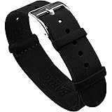 BARTON Leather Military Style Watch Straps - Choose Color, Length & Width - 18mm, 20mm, 22mm, 24mm Bands
