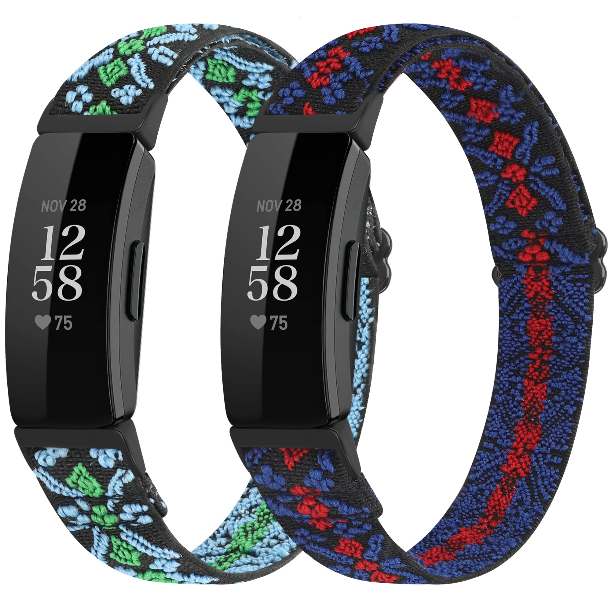 SHIJZWD Adjustable Elastic Watch Strap Compatible with Fitbit Inspire 3/Inspire 2/Inspire/Inspire HR/Fitbit Ace 3/Ace 2, Soft Breathable Nylon Sport Band Stretchy Replacement Wristband for Women Men