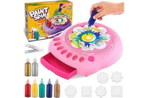 TINGINGYULI Arts and Crafts for Kids Ages 4-8,Paint Spin Art Machine Kit,Art Craft Set for 6-9 Year Old,Cool Painting Spinner Toys Kits Set,Art Supplies Birthday Gifts for Boy Girl Ages 6 7 8 9 10 11 12 Pink
