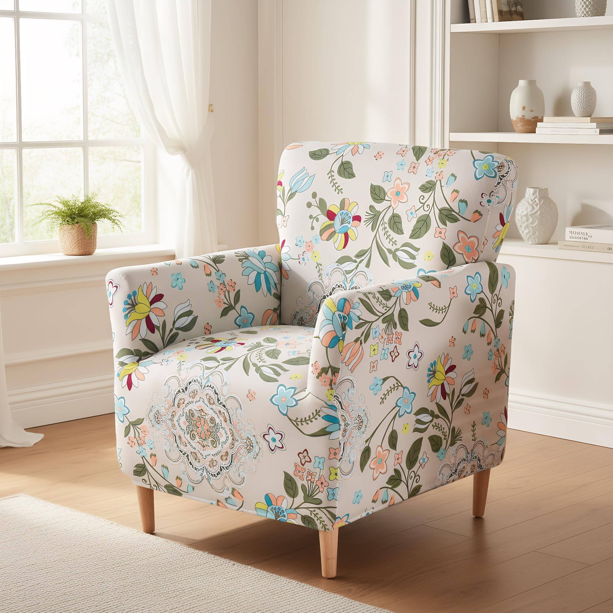 LiveGo Stretch Banquet Armchair Slipcover, Knit Chair Covers with Arms, Non-Slip Waterproof Chair Slipcover for Living Room, Office, Reception, and Pet-Friendly Furniture Protector (Color D)