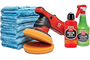 Griot's Garage G9 Orbital 2-Step Ceramic Kit for Car Polishing and Detailing, Includes Orbital Polisher, BOSS Correcting Cream, 6.5" Foam Pads, Ceramic 3-in-1 Wax, and Microfiber Towels, 11558