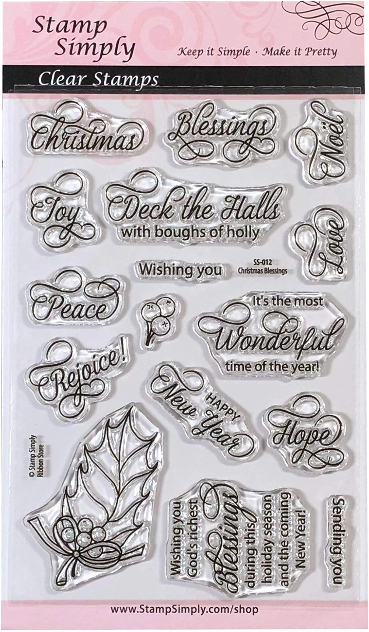 Stamp Simply Clear Stamps Christian Religious Christmas Blessings 4x6 Inch Sheet - 16 Pieces