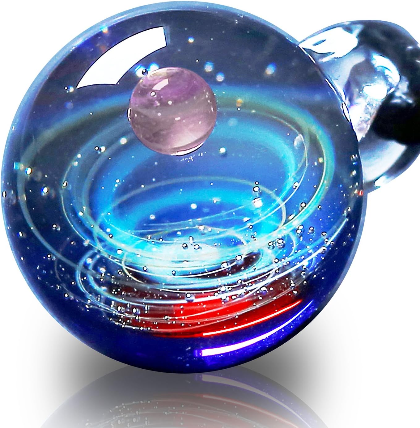 Pavaruni Original Galaxy Pendant Necklace, Universe Glass, Space Cosmos Design,Birthday Art Japan Handmade Craftsman
