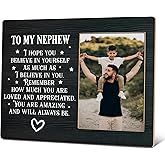 BXVRT Nephew Photo Frame, Gifts For Nephew From Aunt Uncle, To My Nephew Picture Frame Gifts For Birthday Christmas Graduation, Love Quote Frame Family Gifts For Home Decor -128