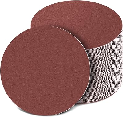 Icastny 150mm Sanding Discs 60/100/150/320/600 Grit 50Pcs Hook Loop 6"